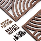 qmmp Modern Wooden Wall Sculptures - Set of 3 - Home Decor Accent - Large Wall Art for Living Room, Bedroom, Office - Easy Installation (Walnut, Large - Orbit)
