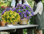 Artificial Flowers for Outdoors Fake Plants, 12pcs Fake Flowers Artificial Plants Outdoor UV Resistant,Silk Faux Flowers Shrubs Greenery Plants for Porch Garden Patio Window Box Decor