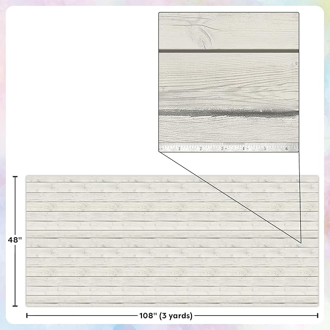Teacher Created Resources White Wood Creative Class Fabric for Classroom Bulletin Boards, Pillows, Curtains, and Crafts