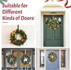 12 in Wreath Hanger for Front Door Black Wreath Hangers Over The Door Hanger Hook Wreaths Holder Christmas Halloween Fall Hanging Wreaths Outdoor Decorations Wide