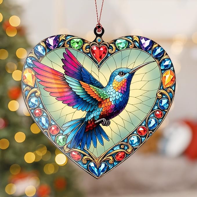 Hummingbird Gifts for Women, Hummingbird Christmas Ornaments, Mom Gift for Bird Lovers, Hanging Decor for Tree Window Home Decorations, Bird Christmas Ornament, Housewarming Gift
