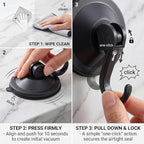 Strong Suction Cup Wreath Hanger for Front Glass Door - 20lb Vacuum Hooks for Window & Bathroom - Damage-Free, Reusable Outdoor Christmas Wreath Holder for Holiday Decor, 2-Pack (Black)