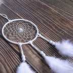DIY Dream Catcher Beginner Kit, Making Dream Catcher Supplies Include Metal Hoop, Feathers, Faux Suede Cord, Thread, Wood Beads (White)