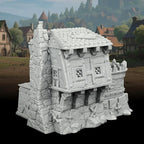Stone and Timber Dwelling RPG Terrain – 1:64 Scale Unpainted Tabletop RPG Game Scenery for Trench Crusade, Building Blocks for Adults & Map Props – Medieval Village D AF1124D