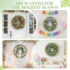 20" Boxwood Wreath for Front Door - UV Resistant Artificial Greenery Wreath with Detachable Hello Sign & Sash, All-Season Spring or Summer Wreaths Decorative Wreath for Indoor/Outdoor Wall