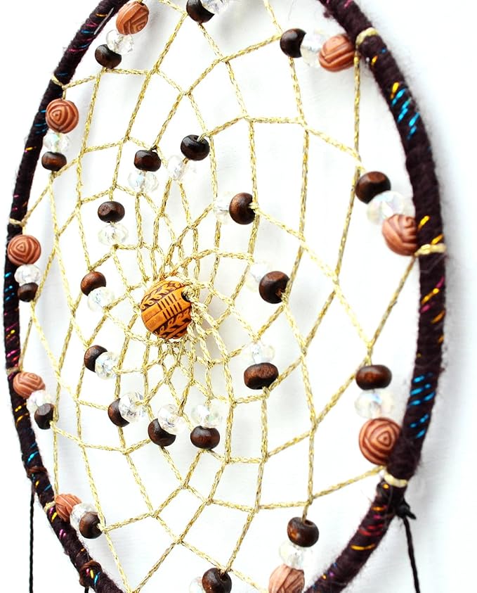 Urdeoms Tree of Life Crystal Dream Catchers for Boys Brown Boho Dream Catcher Wall Decor for Bedroom Adult Smoky Quartz Hanging Decor for Dorm Living Room(NO.10)