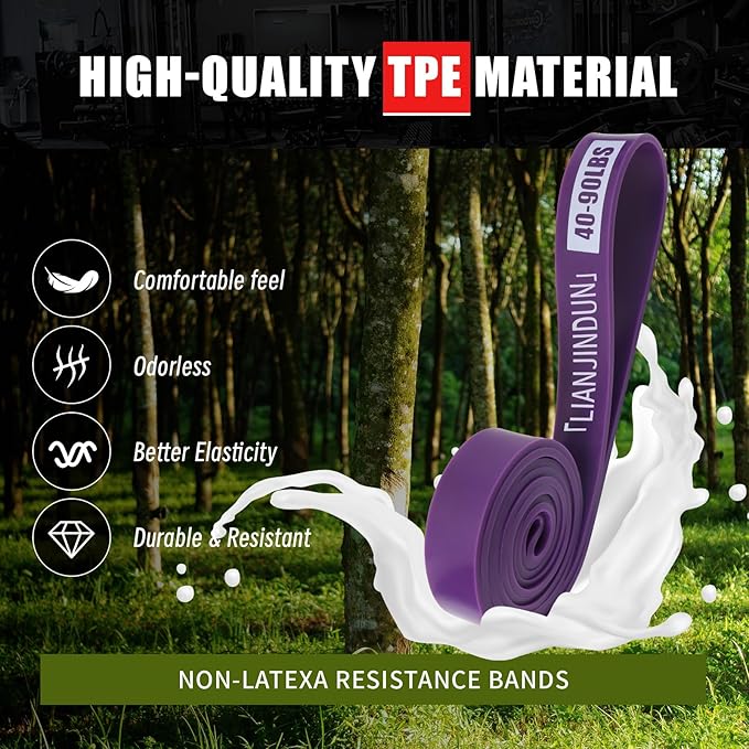 Professional Resistance Bands, Pull Up Assistance Bands Set with Door Anchor, Exercise Workout Bands for Working Out, Body Stretching, Fitness, Physical Therapy, Muscle Training for Men & Women