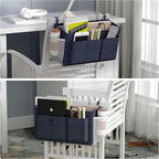 Edudif Bedside Caddy Bedside Organizer with Fixed Straps & Water Bottle Holder, Bunk Bed Caddy ideal for Home, Dorm, Hospital, Crib, Versatile Bedside Storage Solution