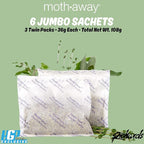 Richards Homewares Moth Away Herbal Non Toxic Natural Repellent, 6-Jumbo Sachets