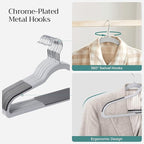 SONGMICS Clothes Hangers, Pack of 100 Plastic Coat Hangers, Space-Saving, Light Gray and Dark Gray UCRP050G100