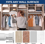 Mavivegue Closet Rod, 17 to 43 Inch Adjustable Closet Rods for Hanging Clothes, White, Hanging Rod for Closet Wardrobes Laundry RV, Bathroom