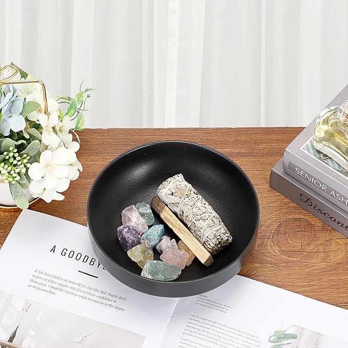 Key Holder Bowl for Entryway Table Round Catchall Bowl for Coin Fruit Holder Decorative Serving Bowl for Coffee Table Kitchen Counter, 7.4 Inches