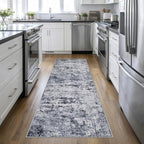 Washable Area Rug 3x10 Entryway Rug: Washable Modern Abstract Soft Thin Rug Indoor Floor No Slip Stain Resistant Carpet for Bedroom Dining Room Farmhouse Nursery Home Office - Grey