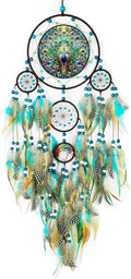 Large Dream Catchers,Dream Catchers for Adults,Dream Catcher Wall Hangings,Peacock Suncatcher,Stained Ornament,Gifts for Women,Lovers,Couple,Friend,Bestie