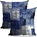 Dark Blue Abstract Art Artwork Pillow Cover, Gallery Modern Decorative Throw Pillows Cushion Cover for Bedroom Sofa Living Room 20 x 20 Inch Set of 2
