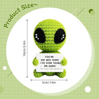 3.5 inch Positive Alien Handmade Knitted Wool Doll with Positive Card Inspiring Gifts for Cheer Up Emotional Support Encouragement Friends