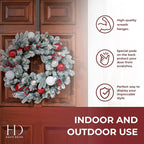 Haute Decor Adapt Adjustable Wreath Hanger, Top & Length Adjustable Version (Brushed Nickel), Strong Over The Door Hook - Fits Most Door Styles and Sizes