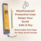 Sparkling Art Glass Mezuzah - Easy Mount Indoor or Outdoor - Weatherproof Metal Case - Gift Box and Non-Kosher Scroll Included - Hand Made in USA - Guaranteed for Life! (Marigold)