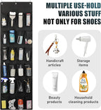 24 Large Pockets Upgraded Over the Door Shoe Organizer, Enhanced Hanging Solution Holder Closets, Shoe Cabinets for Everyone