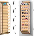 10 Tier Over The Door Organizer - Heavy Duty Hanging Storage Rack with Sturdy Oxford Fabric, Holds 20+ Pairs of Footwear, Boots & Sneakers, Saves 50% Closet Space(Beige)