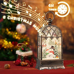 Snow Globe Christmas with Snowman, Lighted Christmas Snow Globes with Timer, Swirling Musical Glittering Snow Globes Lantern for Christmas Decoration(Snowman)