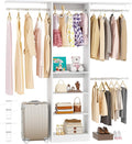 48" Closet Organizer System, 4FT Closet System for Small Closets with 4 Hanging Rods & 3 Shelves, 80"H Small Closet Organizers and Storage for Bedrooms, Cloakrooms, White