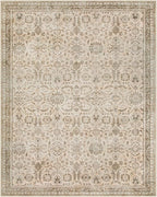 Lahome Boho Beige Fall Area Rug 8x10, Traditional Tan Floral Area Rugs for Bedroom, Machine Washable Living Room Mats, Soft Non-Slip Room Carpet for Office Apartment Nursery Decor, Soft Amber