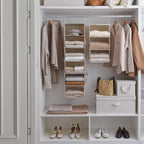 StorageWorks 6-Shelf Closet Organizers, Two 3-Shelf Separable Hanging Shelves for Closet, 12" D x 12" W x 48 ¼"H, Mixing of Beige, White & Ivory
