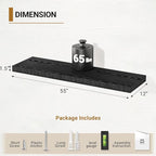 Vivelove Black Floating Shelves for Wall 55 Inches Wide, 12" Deep Wall Shelves for Bedroom, Bathroom, Living Room, Kitchen, Office, Home Decor Shelf with Invisible Brackets, 55" X 12" X 1.5", Set of 2