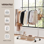 Yaheetech Rolling Clothes Rack, Clothing Racks for Hanging Clothes Portable Clothes Rack, Heavy Duty Clothes Rack with Extendable Hanging Rod,Chromed, Silver