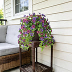 Fake Artificial Flowers Hanging for Outdoors Decor, 2 Bundles UV Resistant Faux Silk Flowers for Planters Porch Patio Window Yard Balcony Fence Decoration
