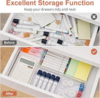 SMARTAKE 6 PCS Clear Plastic Drawer Organizers Set, Large Size Non-Slip Desk Drawer Organizer, 2-Size Versatile Bathroom and Vanity Drawer Organizer Trays for Makeup, Bedroom, Office, Kitchen Utensils