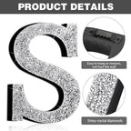Qunclay 5.7" Silver Crystal Diamond Bling Letters Crushed Diamond Decoration Wooden Glitter Letter with Screw and Hooks Rhinestone Gift for Wedding Y2k Mcbling Bedroom Wall Decor (Letter S)