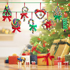 Codree 8 Pcs Rainbow Candy Cane Lollipop Ornaments - Hanging Polymer Clay Decorations for Christmas Tree, Xmas Party