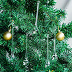 kanpura 6 Inch Teardrop Ornaments Glass Drop Ornaments Clear Crystal Chandelier Pendant Hanging for Centerpieces Christmas Tree Winter Party Decor(10 Pcs)