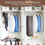 2PCS Tie Rack Hanger for Closet Upgraded 2-in-1 Tie and Belt Hanger Non Slip Tie Rack with 20 Hooks Tie Hanger Space Saving Wooden Belt Tie Organizer for Tank Tops Bras Cami Scarves, Walnut Color