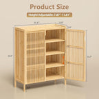 Shoe Cabinet with Doors Bamboo 5 Tiers Shoe Storage Cabinet for Entryway, 25 Pairs Wooden Shoe Cabinets, Modern Shoe Organizer Storage for Living Room, Bedroom, Hallway, Closet Nature