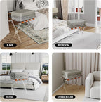 Sumerflos Acrylic Luggage Rack for Guest Room - Foldable Suitcase Stand with Leather Straps for Bedroom Living Room Hotel Heavy-Duty, Holds up to 50-100 lb lightweight Space Saving (Orange & Handle - 1 Pcs)