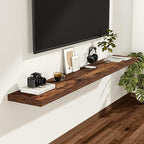Vivelove 55x12 Floating Shelves, Deep Floating Shelves for Wall with Invisible Brackets, for Living Room Bedroom, Farmhouse Rustic Shelves Home Decor, Set of 2, Rustic Brown