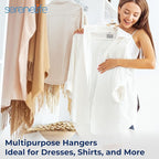 SereneLife 30 Pack Plastic Hangers, Non-Slip, Space-Saving Closet Organizers, Durable and Strong for Shirts, Sweaters, Hoodies, Kids Clothes & Dresses, Ultra-Thin, Lightweight