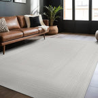 Micro Loop Indoor Rug White 8x10 Boho Geometric Neutral Area Rugs for Living Room Soft Luxury Modern Low and High Pile Durable Stain Resistant Non-Shedding Indoor Area Carpet 8 x 10