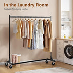 Hoctieon Z Rack, Rolling Clothes Racks with Z-Base, Heavy Duty Garment Rack, Clothing Racks for Hanging Clothes, Sturdy Metal Hanging Holder, Clothes Organizer Rack, Black