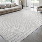 Modern Indoor Rug Orbit 5x7 Area Rugs for Living Room Luxury Kitchen Bedroom Durable Soft Geometric Durable Low and High Pile Stain Resistant Non Shedding Area Carpet 5x7
