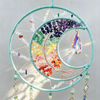 Large Dream Catchers, Chakra Tree of Life Dreamcatcher with Rainbow Healing Crystal Agate Suncatcher for Windows Hangings Prism Decoration Gifts for Adult Boys Bedroom Garden Room Decor