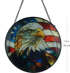 Remorelt Wolf Eagle Bear Dream Catcher Bedroom Wall Decor, Christmas Home Decoration, Room Accessory, White Moon Feather Decoration - Unique Home Craft Wall Pendant (Eagle Suncatcher)