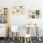 AKTOP 2-Pack Cork Board Bulletin Board 16x11 inch, Small Framed Corkboard with Linen for Wall, Hanging Pin Board Picture Board for Home Office Decor, Cute Vision Board with 25 Pushpins (Vintage White)