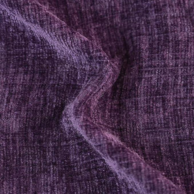 CaliTime Throw Pillow Covers Decorative 18 X 18 Inches Pack of 2 Cozy Chenille Cushion Cases for Couch Sofa Bed Living Room Home Plum Purple