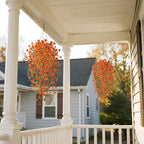 Artificial Hanging Flowers for Outdoors Fake Plants Decoration, 2 Packs Faux Silk Daisy Flower Realistic Outdoor Flowers UV Resistant Porch Patio Window Yard Indoor Spring Decor(Orange)