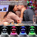 Movdyka Flamingo Gifts for Women Men 3D Crystal Ball with Colorful Light Base, Laser Engraved Flamingo Decor Glasses Snow Globe Crafts Gifts for Her Wife on Valentine's Day Birthday- 3.15"/8CM