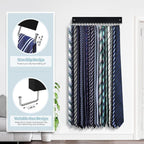 Tie Rack Belt Hanger Wall Mounted, Lomrsiul Non Slip 180 Degree Rotating Tie Organizer for Men Closet with 18 Hooks Closet Organizers and Storage for Tie Belt Necklace Purse Scarf Bag Black 1 Pack